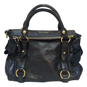 Miu Miu Black Satchel with Gold Accents